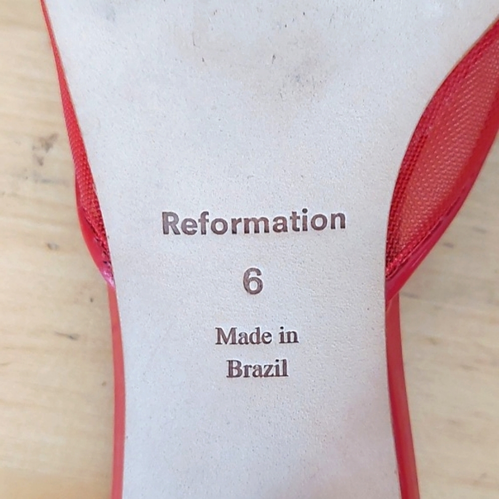 Reformation Red Mesh Sandals - Picture 15 of 15